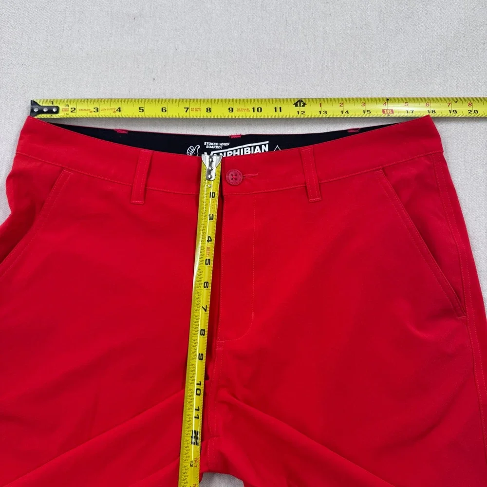 Vans Vanphibian Hybrid Board Shorts Mens 36‎ Red Stretch Swim Trunks Surf Walks